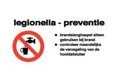 Legionella preventie bord met tekst - kunststof 400 x 250 mm