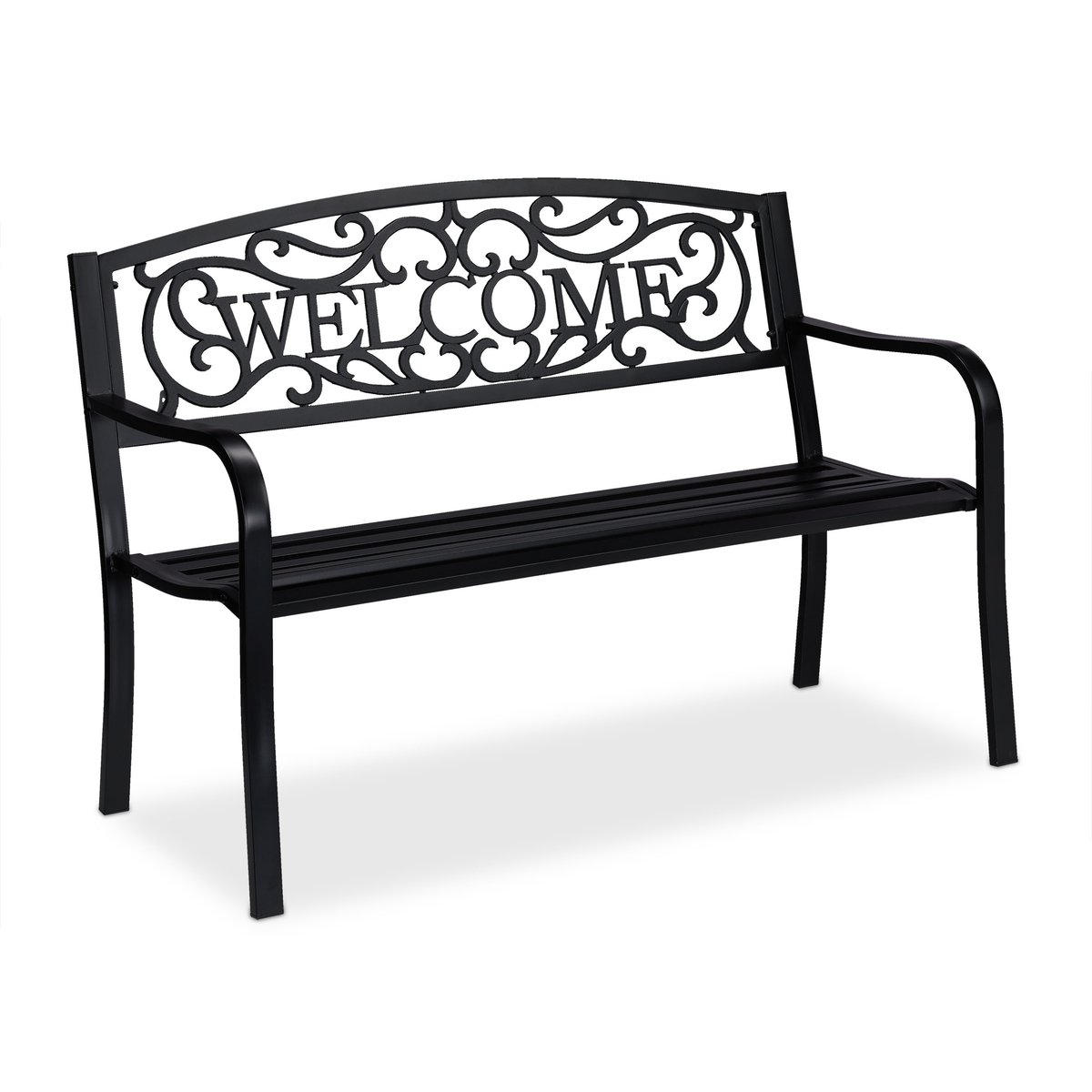 tuinbank - 2 persoons - 127 cm breed - metaal - zwart