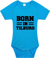 Born in Tilburg tekst baby rompertje blauw jongens - Kraamcadeau - Tilburg geboren cadeau 80 (9-12 maanden)