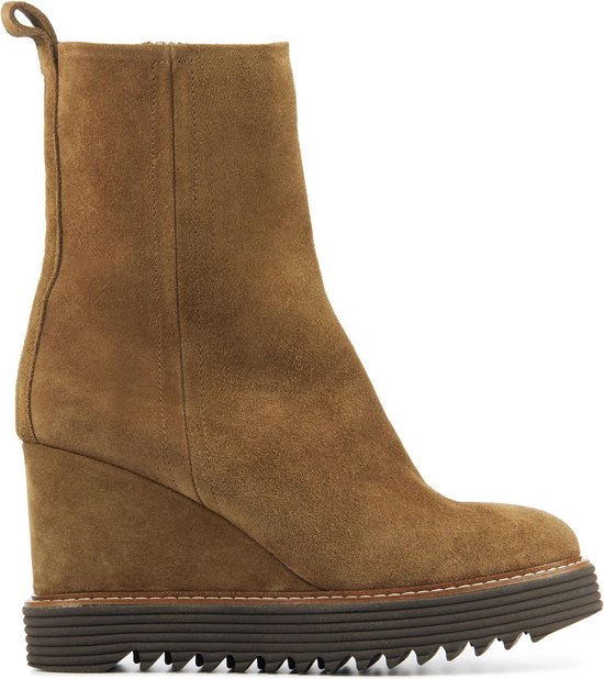 Mace Vrouwen Suède Enkellaarsjes / Laarzen / Damesschoenen M1099 - Cognac -  Maat 38 | bol.com