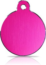 Hondenkeldertje - Dierenpenning | Hi-Line Circle - Large - Pink| 32x32mm | tweezijdig graveren | inclusief verzendkosten | Kwaliteitsproduct