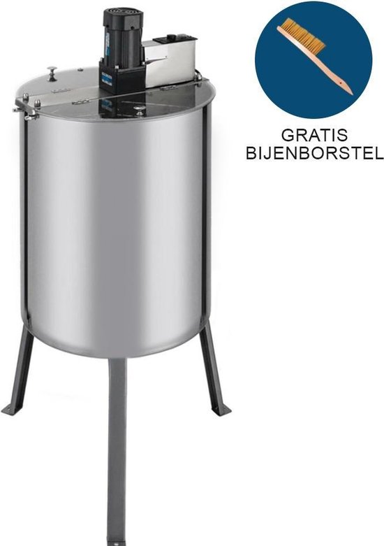 Foto: Honing centrifuge elektrisch 900 rpm 1400 rpm rvs capiciteit 4 honingramen inclusief bijenborstel honing slinger