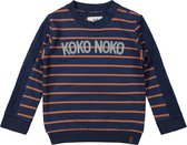 Koko Noko - Jongens - Camel gestreepte sweater - maat 128