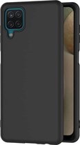 Flexibele achterkant Silicone hoesje zwart Geschikt voor: Samsung Galaxy A12
