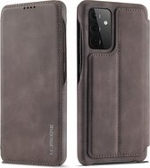 Luxe Telefoonhoesje voor Samsung Galaxy A52 | Hoogwaardig Leren Bookcase | Luxe Uitstraling | Flip Case | Portemonnee | Grijs