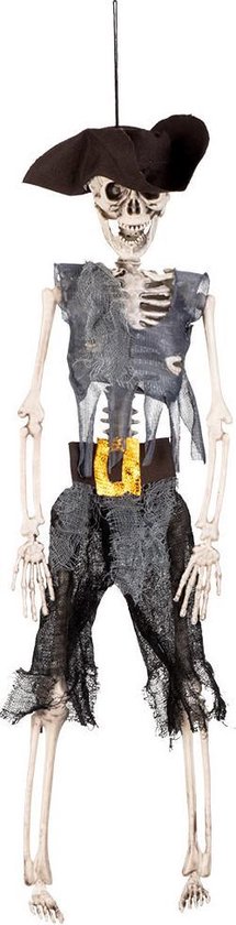 Halloween - Set de 2x décoration horreur à suspendre skelet 40 cm gitan et pirate - Poupées décoration thème Halloween