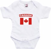 Canada baby rompertje met vlag wit jongens en meisjes - Kraamcadeau - Babykleding - Canada landen romper 68 (4-6 maanden)