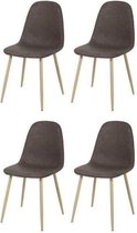 Set van 4 stoelen - Vintage bruine imitatie - L 45 x D 53 x H 85 cm - CLODY