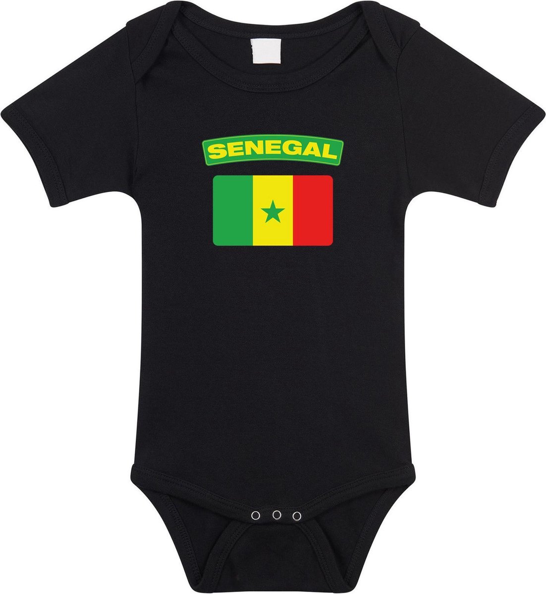 Senegal baby rompertje met vlag zwart jongens en meisjes - Kraamcadeau - Babykleding - Senegal landen romper 92