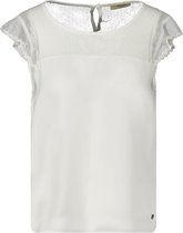 DEELUXE Kanten top van twee materialenSUE Off White