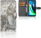 Flipcover Motorola Moto G9 Play | E7 Plus Telefoon Hoesje Beton