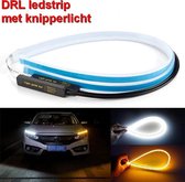 LED Drl strip wit met oranje loop knipperlicht 45cm Ip67