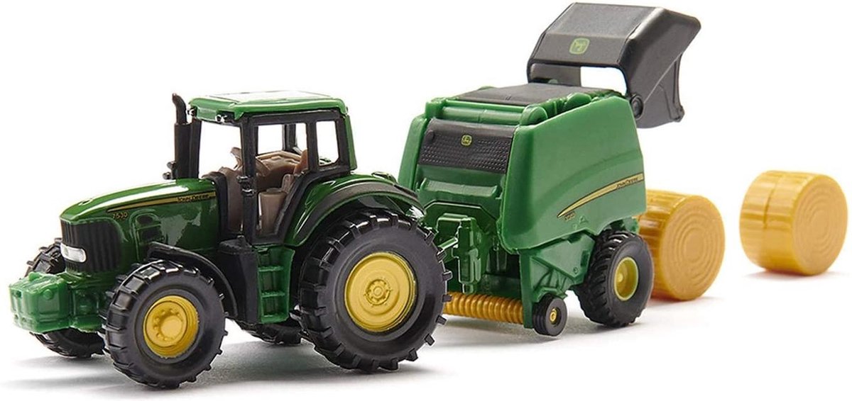 SIKU 1665, John Deere Tractor met Balenpers en 2 hooibalen, metaal/kunststof — afbeelding 6