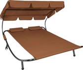 Outdoor Dubbele Ligstoel Waterdicht - Ligstoel Voor Tuin - Terras Seat - Luxe Hangmat - Twee Personen Ligbed - Met Wielen - Polyester Mat - 200KG Capaciteit