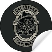 WallCircle - Stickers muraux - Cercle de papier peint - Police - Arme - Squelette - Vintage - 100x100 cm - Cercle mural - Autocollant - Sticker papier peint rond XXL