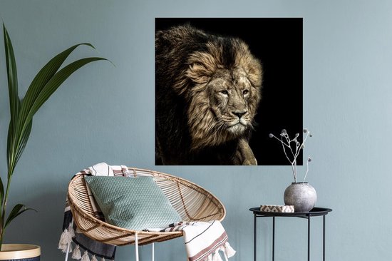 Stickers Stickers muraux - Lion - Animaux - Zwart - 50x50 cm - Film adhésif