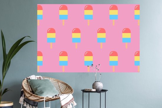 Stickers muraux - Sticker Foil - Glace - Motifs - Rose - 120x80 cm - Film Adhésif - Stickers muraux Chambre Enfant - Papier Peint Autocollant