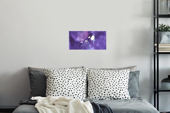 Muurstickers - Sticker Folie - Orka - Ruimte - Paars - 40x20 cm - Plakfolie - Muurstickers Kinderkamer - Zelfklevend Behang - Zelfklevend behangpapier - Stickerfolie