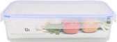 Voorraaddoos met klemdeksel - Transparant / Blauw - 1400 ml - Plastic - 23 x 16.5 x 6.5 cm