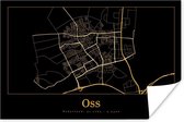 Poster Kaart - Oss - Goud - Zwart - 90x60 cm