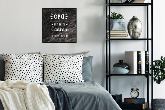 Cadre photo avec affiche - Le meilleur cadeau - Grand-père - Proverbes - Citations - 40x40 cm - Cadre pour affiche