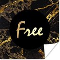 Marbre noir avec des accents dorés et le texte "Free" en or sur un fond noir.