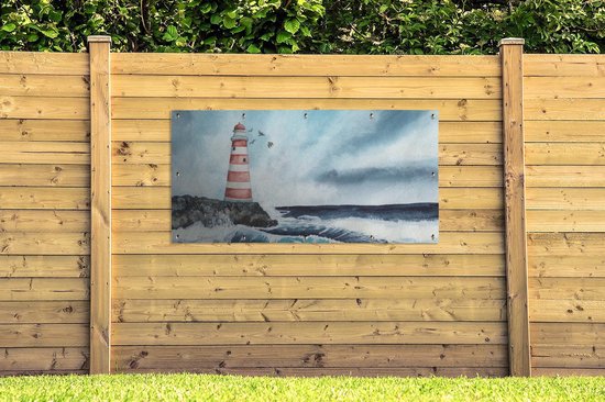 Décoration murale' extérieur Phare - Mer - Golf - 160x80 cm