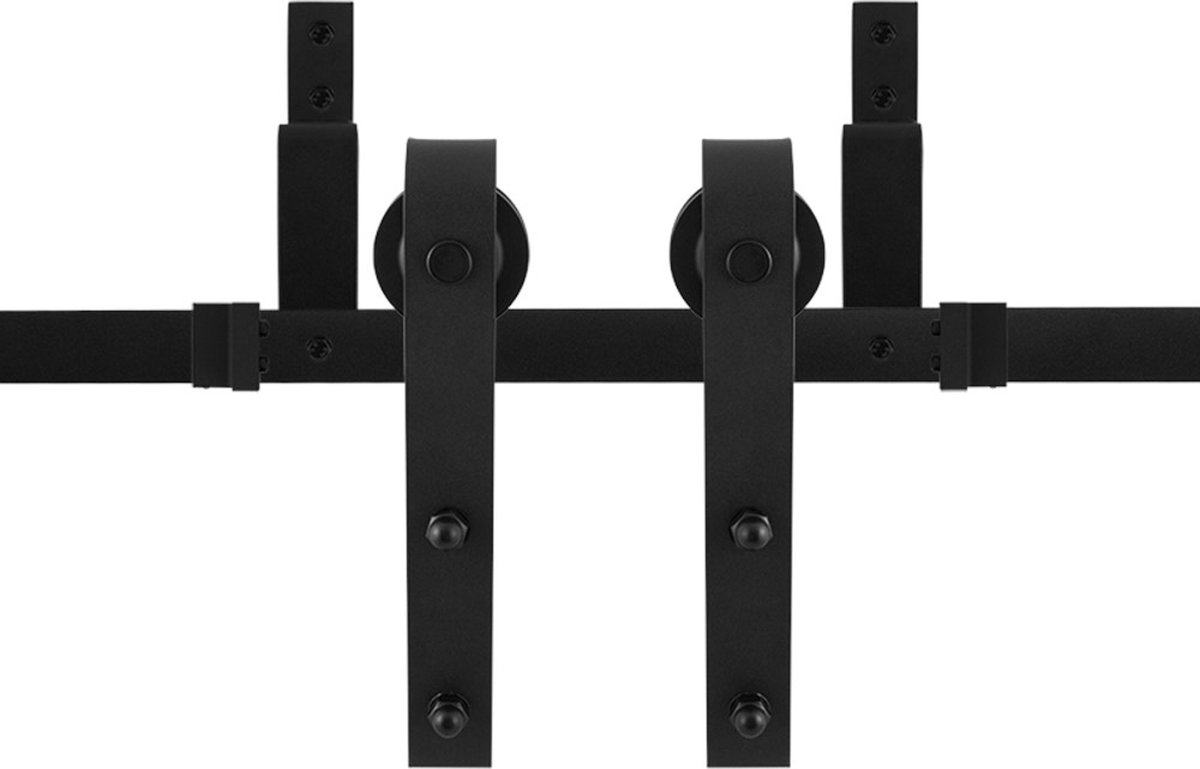 dubbel schuifdeursysteem Lanka zwart 170 cm