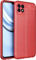 Voor Huawei Maimang 10 SE Litchi-textuur TPU schokbestendig hoesje (rood)