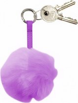 sleutelhanger pompom junior 6 cm pluche paars