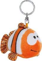 sleutelhanger Fisch Claus junior 10 cm pluche oranje/wit