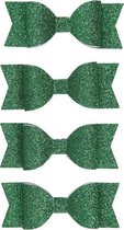 Strikken groen/glitter 31 x 85 mm 4 stuks