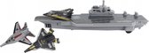 vliegdekschip junior 24 x 5,5 cm grijs 4-delig