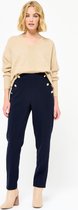 LOLALIZA Klassieke broek - Marine Blauw - Maat 46