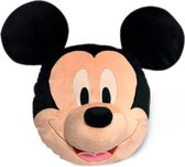 3D-kussen Mickey Mouse 52 cm fluweel zwart/beige
