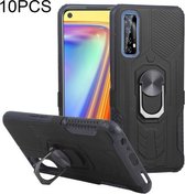 10 PCS Shield Armor PC + TPU-beschermhoes met 360 graden rotatieringhouder voor OPPO Realme 7 (zwart)