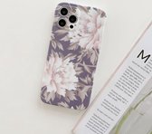 Voor iPhone 12 Pro Max Frosted Flowers Pattern IMD TPU Case (grijs)
