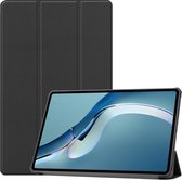 Voor Huawei MatePad Pro 12.6 2021 Custer Textuur Horizontale Flip Lederen Case met Drie-opvouwbare Houder & Slaap / Wake-up Functie (Zwart)