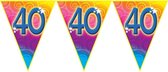 2x stuks verjaardag thema 40 jaar geworden feest vlaggenlijn van 5 meter - Feestartikelen/versiering