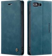 GSMNed - Leren telefoonhoesje 7/8 Plus  - hoogwaardig leren bookcase blauw - Luxe iPhone hoesje - magneetsluiting voor iPhone 7/8 Plus - blauw