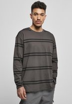 Urban Classics Longsleeve shirt -XL- Oversized Striped Grijs