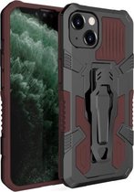 Machine Armor Warrior Schokbestendige pc + TPU-beschermhoes voor iPhone 13 (bruin)