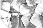 Muurdecoratie Theezakjes achtergrond - zwart wit - 180x120 cm - Tuinposter - Tuindoek - Buitenposter