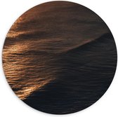 Dibond Wandcirkel - Zee tijdens Zonsondergang - 100x100cm Foto op Aluminium Wandcirkel (met ophangsysteem)