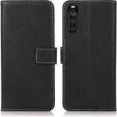 Voor Sony Xperia 10 III Litchi Textuur PU + TPU Horizontale Flip Leather Case met Houder & Kaartsleuven & Portemonnee (Zwart)