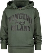 Vingino Hoodie Basic Logo Jongens Katoen Groen/zwart Maat 176
