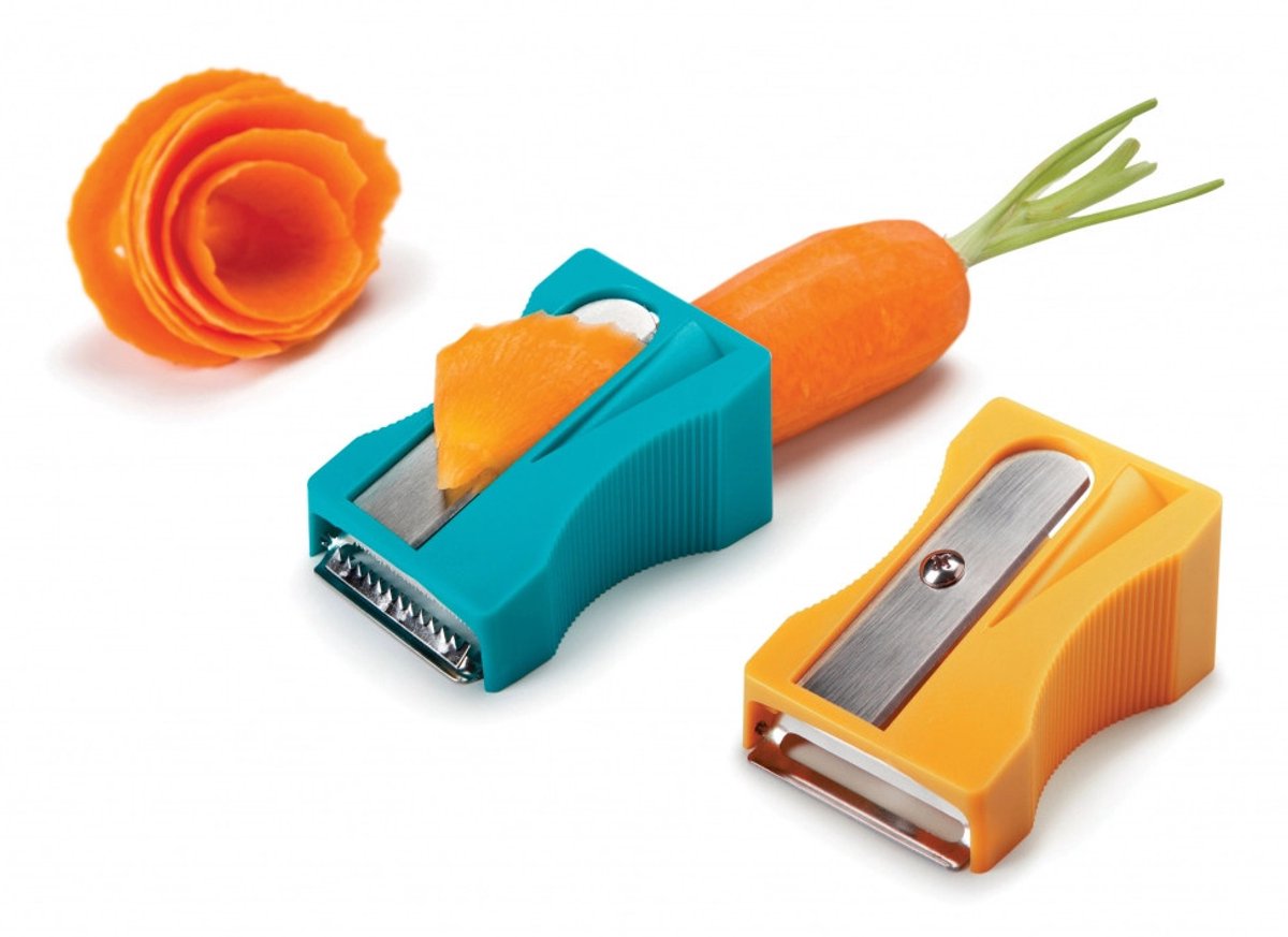 Monkey Business Julienneschiller Karoto set van 2 - Blauw/Oranje