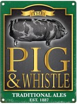 Metalen Wandbord Engelse Pub The Pig & Wistle - 20 x 30 cm