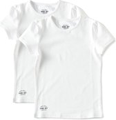 Little Label Ondergoed Meisjes - Meisjes T shirt Maat 170-176 - Wit - Zachte BIO Katoen - 2 Stuks - Basic t shirt meisjes - Ondershirt