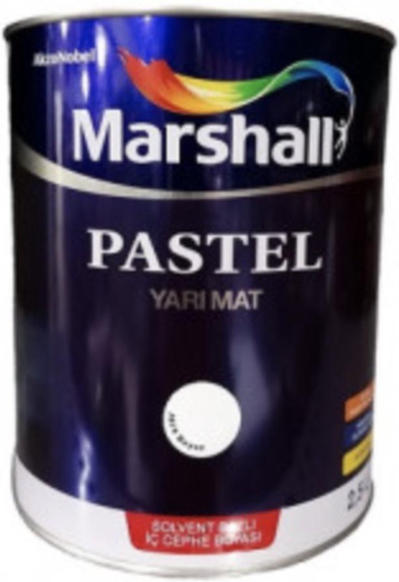 Marshall Pastel Binnen MuurLak Mat Wit - Solvent/Waterbasis 2,5L